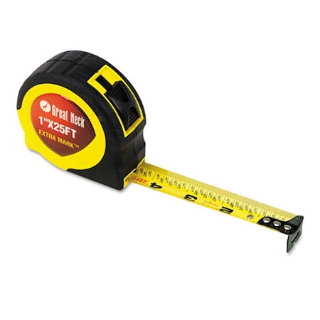 Great Neck Great Neck 95005 ExtraMark Power Tape- 1" x 25ft- Steel- Yellow/Black 76812039668